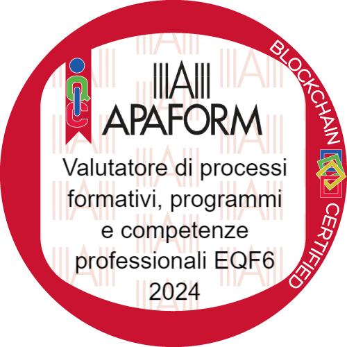 Valutatore di processi formativi, programmi e competenze professionali livello EQF 6 stimato da APAFORM
